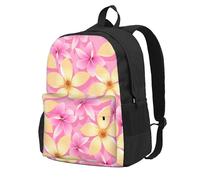Flores tropicales rosas y naranjas,Mochila con bolsillos, mochila informal para el día a día, resistente al agua, ideal para la escuela, viajes
