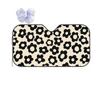 Flores Vintage Groovy Parasol Coche Delantero Protección Rayos UV Coche Parasol Reflectante Parabrisas Delanteros Universal para Camión Furgonetas Furgonetas S