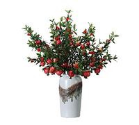 Flores y frutas de gran granada, flor decorativa en la maceta de flores de cerámica, hermosos bonsai de granada artificial para el hogar de decoración, la oficina o el área de la zona pública Centro