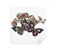 Flores y mariposas gafas de limpieza gamuza limpiador de la pantalla del teléfono gamuza tela 2pcs