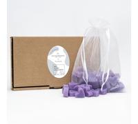 Florex Jabón de leche de oveja en forma de corazón - 50 mini jabones para invitados - Jabón natural hecho a mano - Para bautizo, comunión, confirmación, regalo - En caja de regalo (Lavanda-Limón
