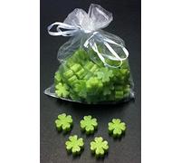 Florex Schafmilchseife Mini tr?bol de la suerte, 50 unidades, pera en bolsa de organza, jab?n regalo para invitados