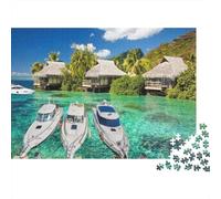 Florida Beach Puzzle 1000 Piezas Reciclado Luxury Yacht Puzzles para Boy & Girl Parent Child Juego Props Desarrolla la Inteligencia de Niños y Niñas Educativo 52x38cm/1000pcs