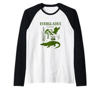 Florida Everglades National Park Vintage Ilustración Camiseta Manga Raglan
