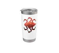 Florida flamencos rosados flotando en el agua Vaso térmico de acero inoxidable de doble pared