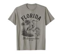 Florida Heron Camisa Vintage Sunset Scene The Sunshine State Camiseta