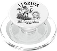 Florida Heron Camisa Vintage Sunset Scene The Sunshine State PopSockets PopGrip para MagSafe