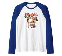 Florida Hot Dog - Soporte Retro para niñas Camiseta Manga Raglan