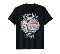 Florida Keys Flamingo Cocodrilo Vintage Recuerdo de vacaciones Camiseta