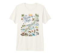 Florida Keys Mapa Iconos, Key West Camiseta Premium