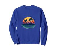 Florida Life: Paraíso Tropical Sunset Beach Sudadera, Unisex para Adultos, Azul Real, L