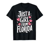 Florida Solo Una Chica De Florida USA State Hearts Camiseta