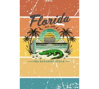 Florida Summer Vibes Notebook: Vintage Sunset Beach Journal with Palm Trees and Ocean Background: Aesthetic 6x9 Lined Notebook with Tropical Coastal ... Pages for Writing, Journaling, or Planning
