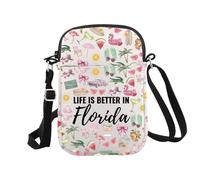 Florida Travel Trip Gift Life is Better in Florida Bolsa de maquillaje Florida Souvenirs Summer Florida Vacation Gift, En Florida Cr Eu, Bolsa de cosméticos con impresión