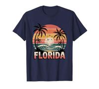 Florida Vacation Retro 70s Sunset Palm Beach Camiseta