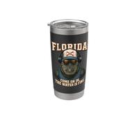Florida vamos en el agua es un buen humor cocodrilo Vaso térmico de acero inoxidable de doble pared