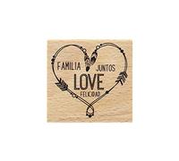 Florilèges Diseño Corazón Juntos - Sello, Madera, 6 x 6 x 2,5 cm