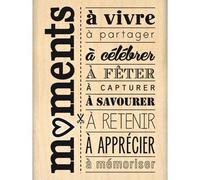 Florilèges Diseño FE 113067 Momentos Tampon Scrapbooking para Celebrar Beige 8 x 6 x 2,5 cm