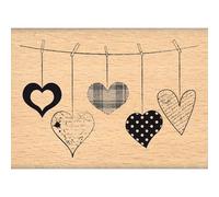 Florilèges FE212068 Sello Diseño Scrapbooking Corazones Colgantes Beige 5 x 7 x 2,5 cm