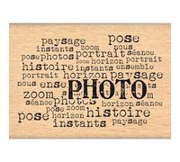 Florilèges FE213025 Sello Diseño Scrapbooking Texto Foto Beige 5 x 7 x 2,5 cm