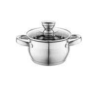 FLORINA Cacerola de Acero Inoxidable (1,3 l) 14 cm I Ollas Cocina con Tapa de Cristal OLIVER I Apto para Lavavajillas I Olla para Pasta, Sopas I Ideal para Todo Tipo de Cocinas, Incluyendo Inducción