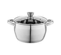 FLORINA Cacerola de Acero Inoxidable (4,8 l) 22 cm I Ollas Cocina con Tapa de Cristal OLIVER I Apto para Lavavajillas I Olla para Pasta, Sopas I Ideal para Todo Tipo de Cocinas, Incluyendo Inducción
