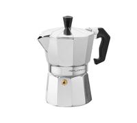FLORINA Cafetera expreso de aluminio de 3 tazas (135 ml) I Fogones Máquina de café espresso GRANDE I Adecuado para vitrocerámica Cocina, no apto para inducción