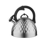 FLORINA Fenny 5C0225 Hervidor de agua de satén, inducción, 2 5 L, todo tipo de fuegos, mango de tacto frío, diseño moderno, acero inoxidable satinado 5C0225