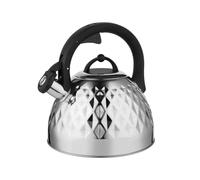 FLORINA Hervidor de agua (2,5 l) | Hervidor de té de acero inoxidable FENNY MIRROR | Hervidor de flauta con mango de baquelita, resistente a los arañazos | Hervidor de agua para cocina de inducción