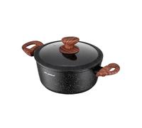 FLORINA MASTER BLACK Cacerola de aluminio 24 cm 4L | Revestimiento antiadherente | Para todo tipo de placas, incluida inducción | Asas ergonómicas soft-touch