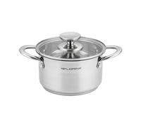 FLORINA Olla Acero Inoxidable (1,9 l) I 16 cm de Diámetro I Olla Ahorradora de Energía FALCON I Olla con Tapa de Vidrio y Escala Medidora I Todos los Tipos de Cocinas I Apta para Lavavajillas