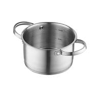 FLORINA Olla de Acero Inoxidable (1,2 l) 14 cm I Olla con Tapa de Vidrio I Incluye Vaso Medidor y Mango Remachado I Fondo de 3 Capas I Apto para Lavavajillas I Inducción, Gas y Eléctrica