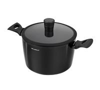 FLORINA Olla de Aluminio (6,4 l) I 24 cm I Olla con Tapa de Silicona de Vidrio MAGNUM I Antiadherente I Cacerolas de Cocina para Pasta, Sopas I Apta para Todo Tipo de Cocinas, Incluyendo Inducción
