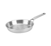 Florina Sartén de acero inoxidable LUCIDA | 28 CM | 3 capas | Núcleo de aluminio | Apto para horno | Mango ergonómico | Acabado espejo | Compatible con todas las cocinas