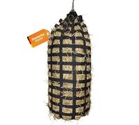 Flori's Red de heno para caballos de malla estrecha - Saco de heno premium para caballos para alimentación adecuada | 90 x 60 cm grande - Capacidad: hasta 3 kg | Heno caballo | Juguete para caballos |