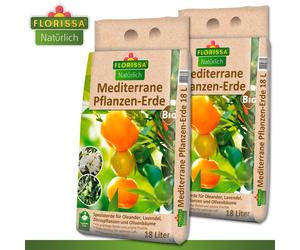 Florissa 2x 18L Mediterránea Pflanzen-Erde Bio Spezialsubstrat Zitruspflanzen