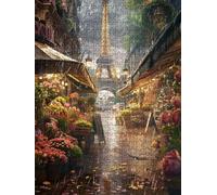 FloristeríA De La Torre De ParíS Puzzle 5000 Piezas, Rompecabezas Adultos Puzzle, Desafiante Puzzles de Decoración Juego de, Juego Educativo para Toda la Familia, para Regalo Decoración FNKL7-9