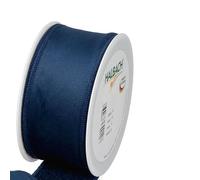 FloristryWarehouse Cinta de tela de terciopelo azul de Navidad de 50 mm de ancho en rollo de 8 m con borde con alambre