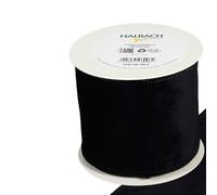 FloristryWarehouse Cinta de tela de terciopelo de Navidad negra de 100 mm de ancho en rollo de 8 m con borde de alambre