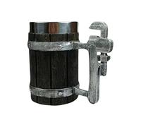 Florisync Vaso de cerveza con forma de barriles de madera, aislamiento térmico, gran capacidad, para exteriores, agarre ergonómico, para el hogar, bares, vaso de cerveza de gran capacidad