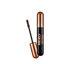Flormar Hero Volume & Curl Mascara, máscara tubing negra, para pestañas finas y separadas con efecto pestañas postizas, color marrón sky high