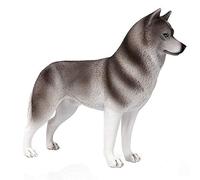 FLORMOON - Figura de animales - Figuras realistas de perro Husky gris - Juguetes educativos tempranos Proyecto de Ciencia Navidad Cumpleaños para niños y niñas