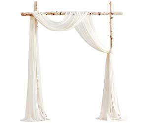 Floroom Wedding Arch Draping Fabric 2 Panels 20Ft Ivory Chiffon Fabric Drapes Arbor Drapery Wedding Ceremony Reception Swag Decorations