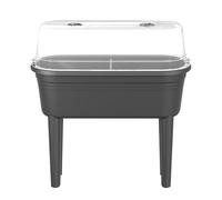 FLORUS Grow Table Set - Jardinera por Exterior cultívalo tú Mismo - Invernadero Incluido - 26.4 x 37.0 x 78.0 - Gris/Anthracite