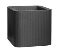 Florus Jive Square Stripe 40cm Jardinera - Anthracite | L 39 x An 39 x A 37.2 cm | Para uso en Exteriores | Plástico al estilo elho