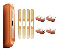 Floruvia 4pcs USB C Tipo C Tapones de Protección, 4pcs Protectores de Polvo para Altavoces para iPhone 17 Pro MAX(Naranja Cósmico)