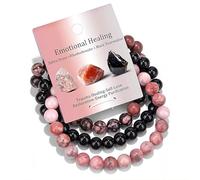 Floruvia Pulsera de Cristal de Protección Triple, Ojo de Tigre Hematita Obsidiana Piedras Naturales 8mm, Joyas Elásticas para Mujeres y Hombres, Pulsera de Reiki Artesanal Regalo Espiritual