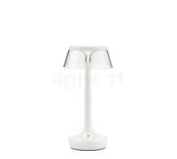 Flos Bon Jour Unplugged, lámpara recargable LED, cuerpo blanco/corona transparente -