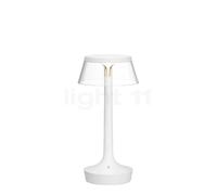 Flos Bon Jour Unplugged, lámpara recargable LED, cuerpo blanco/corona transparente , artículo en fin de serie