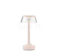 Flos Bon Jour Unplugged, lámpara recargable LED, cuerpo rosa/corona transparente -